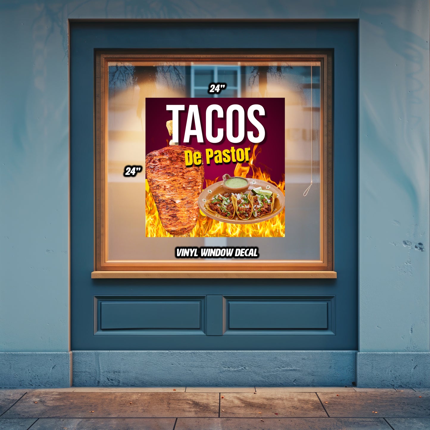 Tacos al Pastor Window Decal/Poster 24" x 24"