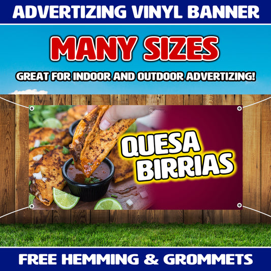 Quesabirrias Advertising Vinyl Banners