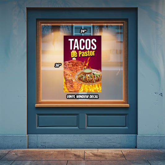 Tacos al Pastor Window Decal/Poster 24" x 36"